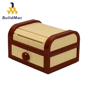 BuildMoc Tambour Boîte Blocs de Construction Kit Boîte de Rangement Préférée Peut Être Ouverte Et Fermée Briques Jouets Enfants Cadeaux D'anniversaire