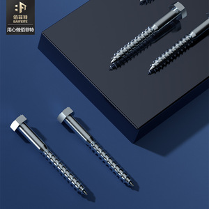 Vis autotaraudeuses à tête hexagonale Bft pour bois, norme DIN 571, acier au carbone Q235, niveau 4.8, usage construction - Product Image 1