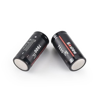 2 Paket Baterai Soshine NCR 32650, 3.7v 7500mAh 15A Baterai Isi Ulang Flat Top