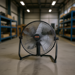 Ventilador Industrial de Piso VYVO de 14 Pulgadas, 3 Velocidades, Inclinación Ajustable de 360 Grados, Motor de Corriente Alterna, Construcción Metálica - Product Image 2