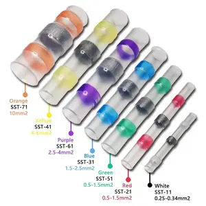 STSTSTS 26-8AWG ปิดผนึก IP67ที่มีประสิทธิภาพสูงปลอดภัยท่อหดความร้อนปลอกบัดกรีที่ต่อสายไฟ