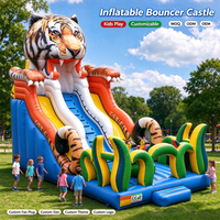 Château gonflable avec toboggan pour enfants, location pour fêtes, équipement de jeu, souffleur inclus, taille personnalisée