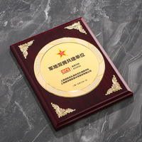 Plaque en bois gravée sur mesure HBL, plaque ronde en métal, plaque de certificat en bois pour la reconnaissance et l'honneur des entreprises