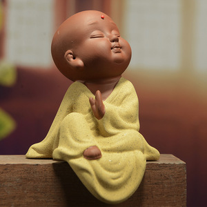 Creative <strong>Antique</strong> Ceramic Monk Zen <strong>Ornament</strong> for Shelf Glazed Desktop Crafts for Living Room Study Perfect Tea Pet Artwork - Product Image 3