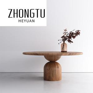 Mesa de comedor de diseño moderno, de <span class=keywords><strong>centro</strong></span> de mesa de comedor Hotel, juego de mesa de comedor redonda de madera de roble, muebles nórdicos de 8 plazas de madera maciza - Product Image 6