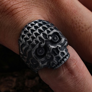 Nhà Máy instock Vintage Punk Nhẫn Set, thép không gỉ Gothic Biker Nhẫn Skeleton Skull Nhẫn size7-13 - Product Image 5