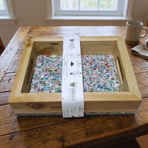 Plateau de service en bois écologique avec poignées, organisateur décoratif réutilisable pour la décoration de la maison - Product Image 2
