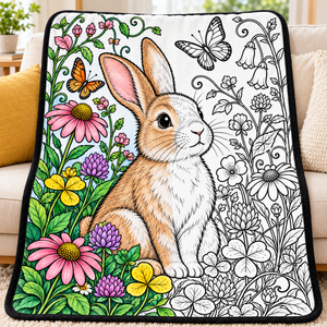Custom Pattern DIY Graffiti <b>Blanket</b> Hand Painted Washable Rabbit Style Flannel Coloring <b>Blanket</b> for <b>Kids</b> Children - Product Image 4