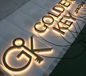 Manufacturer logo Light Custom Led 3d Outdoor Metal Backlit Letter <strong>Signage</strong> Stainless Steel Letter Business Wall Logo Signs - Product Image 5