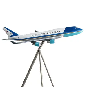 Pesawat buatan Cina pesawat Mediterania B747 Air Force No. 1 Model pesawat skala besar Resin 120 cm dekorasi pesawat