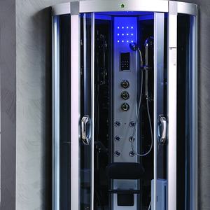 Luxe Stoomcompartiment In Inloopdouche Schuifvoetmassage Zwarte Achterwand Stoombad Douche - Product Image 6