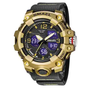 8008 גברים אופנתיים ספורט באיכות גבוהה שעונים שעון ספורט כפול שעון ספורט דיגיטלי עבור צוללן