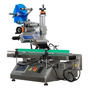 <b>Square</b> Bottle Electric Desktop Automatic Labeling Machine PLC Control Motor Drive High-<b>Speed</b> Stainless Steel Portable Metal - Product Image 1