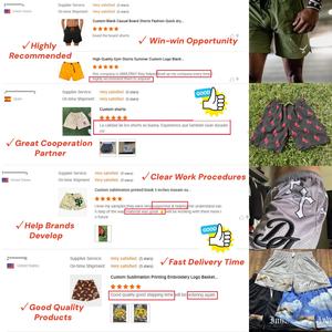 Herenshorts van zachte <span class=keywords><strong>fleece</strong></span> met custom logo, elastische tailleband, 5,5 inch binnenbeenlengte, zachte pasvorm, French Terry katoen en linnen. - Product Image 4