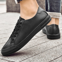 Chaussures décontractées en cuir pour hommes, baskets rétro plates de style skateboard, légères, confortables et tendance pour la marche