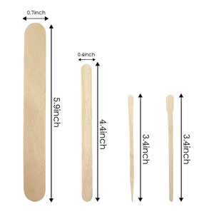 Bouleau naturel écologique plat rond 6 pouces 150mm de long spatule dépilatoire ongles en bois crème glacée cire bâtons de bois - Product Image 1