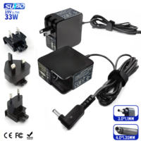 Adaptateur d'alimentation portable 33W 19V 1.75A PD DC avec protection OVP OTP, connecteurs 4.0*1.35mm/3.0*1.1mm, certifié CE, prises US EU UK pour ordinateurs portables ASUS
