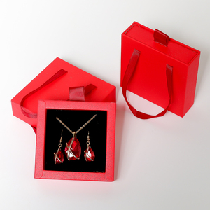 Boîte à bijoux en carton fantaisie colorée, écologique, avec tiroir coulissant, pour pendentif, boucles d'oreilles, bracelet, bague, emballage cadeau personnalisé en papier - Product Image 1