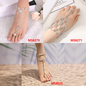 <b>Crystal</b> Starfish Pearl Anklet <b>Set</b> Sea Theme Handmade Fashion Trend 2024 - Product Image 6