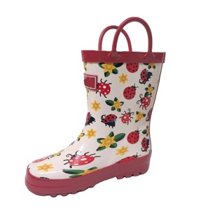 <span class=keywords><strong>Stivali</strong></span> da <span class=keywords><strong>pioggia</strong></span> in gomma da giardino con coccinella e fiori da ragazza - Product Image 4