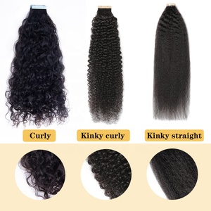 Nastro riccio non rilevabile Showjarlly nelle estensioni dei <span class=keywords><strong>capelli</strong></span> <span class=keywords><strong>capelli</strong></span> umani indiani grezzi neri naturali al 100% per <span class=keywords><strong>capelli</strong></span> afroamericani - Product Image 4