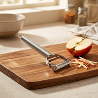 RVS handmatige 3-in-1 multifunctionele schilmes, fruit- en groentesnijder, aardappelschiller, rasp met opvangbak