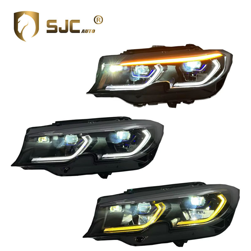 Sjc Laser-Style Tri-Color LED Headlight Assembly For BMW 3 Series G20 / G28 / F30 / F35 2020-2022