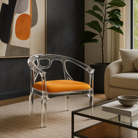 JingYue chaise élégante en résine transparente de luxe personnalisée meubles fabriqués à la main pour espaces commerciaux hôtels salons