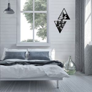 Décoration murale artisanale en fer forgé Cerf et Ruisseau de Forêt, Ornement mural d'art moderne pour la décoration intérieure - Meilleures ventes - Product Image 1