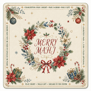 Tapis de Mahjong Américain à Motif Couronne de Noël, Tapis de Jeu de Mahjong Antidérapant en Néoprène Réducteur de Bruit pour Cadeau de Noël - Product Image 3