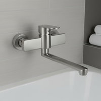 Robinet mitigeur thermostatique mural pour douche de salle de bain à longue tige en acier inoxydable 304