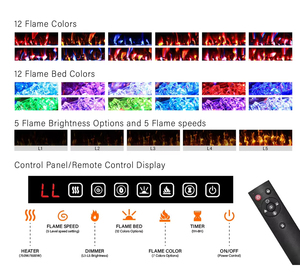 <span class=keywords><strong>Chimenea</strong></span> eléctrica clásica de 48 pulgadas con repisa, efecto de llama realista, 1500W de potencia de calefacción, para decoración de sala de estar y dormitorio. - Product Image 4