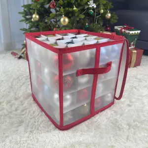 Plastic Christmas Ornament Storage Box With Zippered Closure Store Up To 64 Of The 3 Inch Standard Christmas Ornament