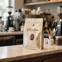 Haute qualité personnalisé imprimé de qualité alimentaire debout sac de café pochette Valve fermeture éclair haut réutilisable refermable en gros emballage de haricot