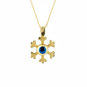 Collier à breloques Flocon de neige en or massif 14 carats - Product Image 2
