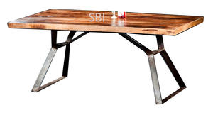 Collection de meubles de maison en forme de rectangle Table à manger en bois Table moderne de meilleure qualité Pieds en métal au prix de gros - Product Image 2