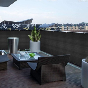 Noir balcon confidentialité écran clôture pare-brise couverture tissu ombre filet maille tissu avec œillets Protection UV pour Patio - Product Image 3