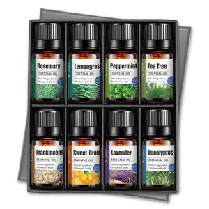 Rabatt jetzt! Neues 100% reines natürliches Lavendel Pfefferminz Eukalyptus Teebaum 20/10ml Aroma therapie Diffusor Geschenkset ätherisches Öl
