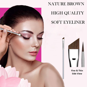 <span class=keywords><strong>Pinceau</strong></span> Eyeliner Angle en Aluminium <span class=keywords><strong>Pinceau</strong></span> de Maquillage Simple Incliné Petit Revêtement Ailé Application Contrôle de Précision Angle Plat - Product Image 4