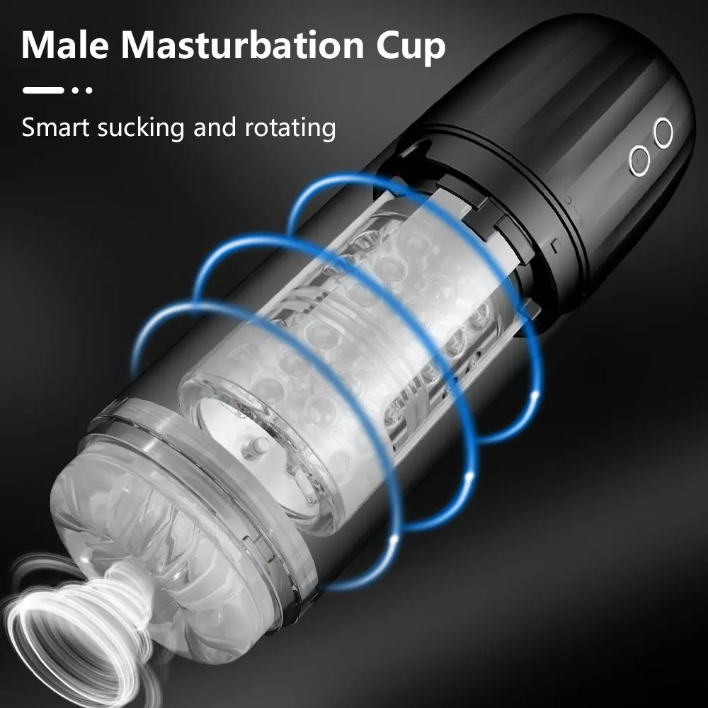 Copo Masturbador Masculino Automático IPX7 totalmente à prova d'água com sucção e rotação automática para homens