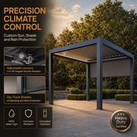 Pergola motorisée en aluminium écologique, abri de jardin, balcon, barbecue, économique