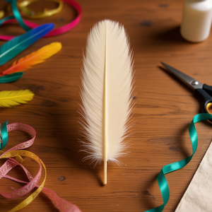 Piuma ILAN 14 cm color crema per decorazioni fai da te - Product Image 2