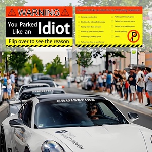 Tarjetas de Visita Personalizadas Impermeables con la Frase 'Te Estacionaste Como un Idiota', Tarjetas de Violación de Estacionamiento - Regalo Divertido para Idiotas al Volante - Product Image 4