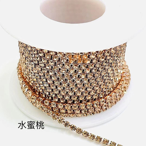 गर्म बिक्री 10 गज रंगीन गैंडा घने चेन ट्रिम SS6-SS12 जूते और बैग के लिए सीडब्ल्यू ग्लास क्रिस्टल कप बैंडिंग - Product Image 3