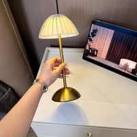 Lámpara de Mesa con Forma de Hongo, Base de Mármol, Táctil, Regulable, Luz Nocturna LED con Efecto Atardecer, Decoración Bauhaus para Dormitorio y Sala de Estar