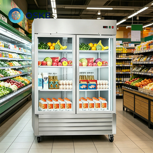 Réfrigérateur vertical encastrable à porte vitrée avec éclairage LED intégré <span class=keywords><strong>pour</strong></span> illuminer l'agencement des aliments et stimuler l'attraction des clients en libre-service - Product Image 2