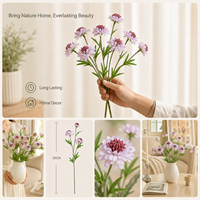 56cm Kunstmatige Scabiosa Bloem Multi Head Kunstmatige Pincushion Bloem Steel voor Huis Bruiloft Vaas en Tafeldecoratie