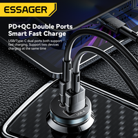 ESSAGER ES-CC12 Chargeurs de voiture USB universels 2 ports 30W Type C pour ordinateur portable avec logo personnalisé pour smartphone
