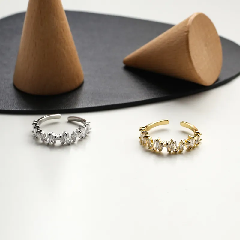 Vershal C-28 Engagement Wedding Zircon Diamond Finger Adjustable Tinny Women Rings For Ladies Jewelry