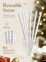 Pailles réutilisables en gros pour gobelets de 40 oz, pailles de remplacement de 305 mm, fournisseur de pailles de Noël